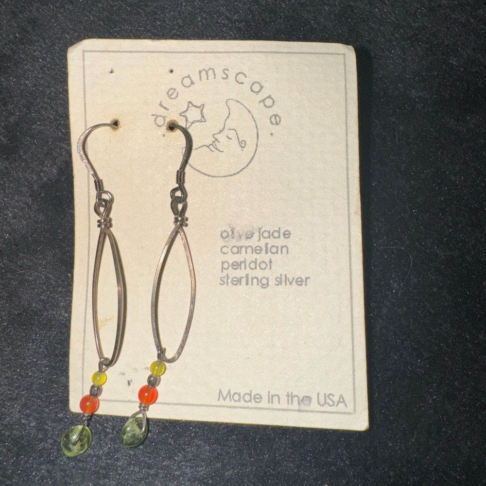 Dreamscape Beaded Dangle Sterling Silver Earrings NEW